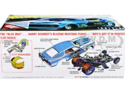 Skill 2 Model Kit Blue Max Long Nose Mustang Funny Car 1/25 Scale Model Car MPC MPC930