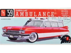 Skill 2 Model Kit 1959 Cadillac Ambulance with Gurney Accessory 1/25 Scale Model by AMT AMT1395