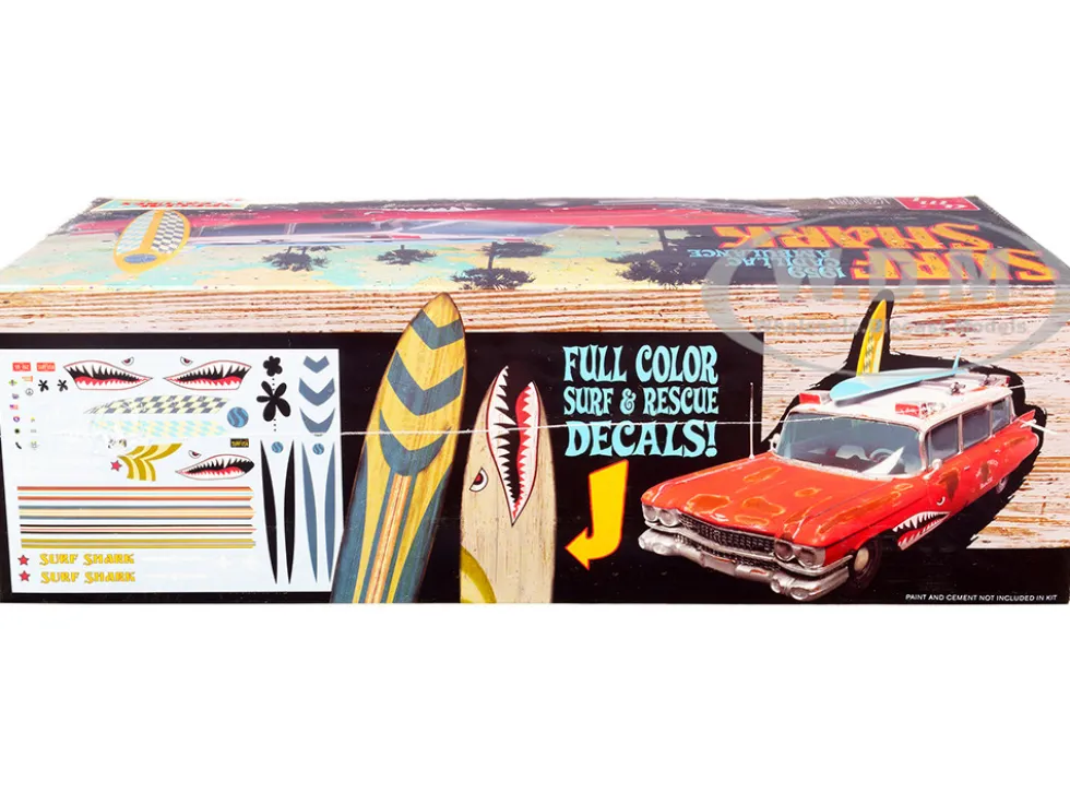 Skill 2 Model Kit 1959 Cadillac Ambulance Surf Shark 1/25 Scale Models AMT AMT1242