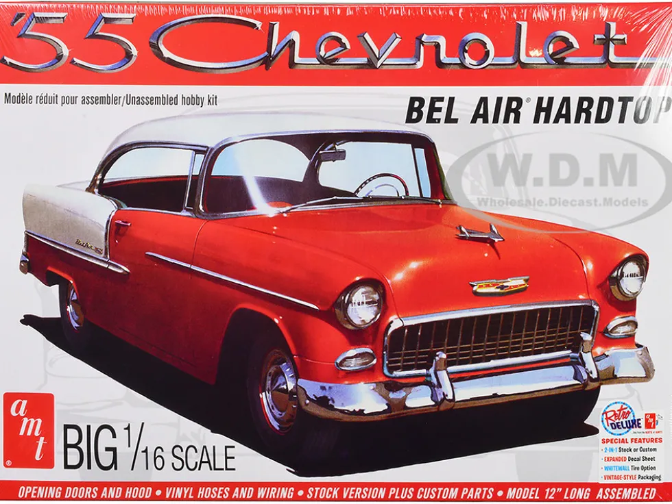 Skill 3 Model Kit 1955 Chevrolet Bel Air Hardtop 1/16 Scale Model AMT AMT1452