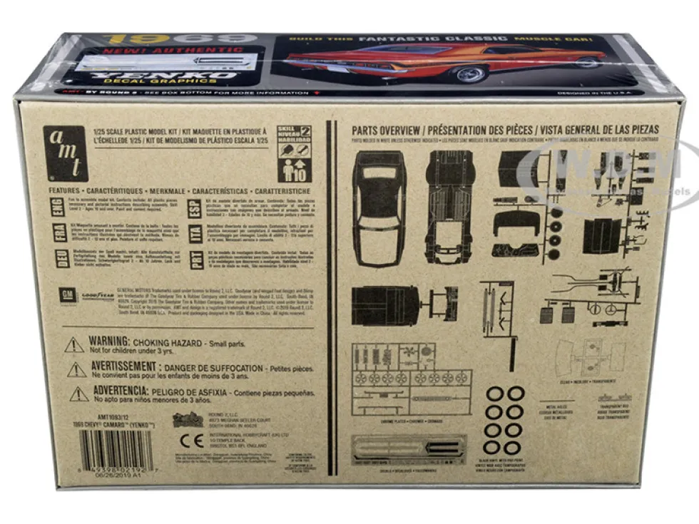 Skill 2 Model Kit 1969 Chevrolet Camaro Yenko 1/25 Scale Model AMT AMT1093