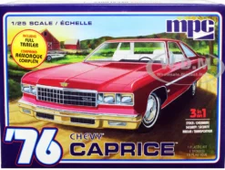 Skill 2 Model Kit 1976 Chevrolet Caprice with Trailer 3-in-1 Kit 1/25 Scale Model MPC MPC963M