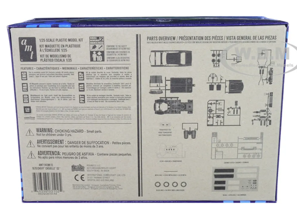 Skill 2 Model Kit 1970 Chevrolet Chevelle SS 1/25 Scale Model AMT AMT1143 M