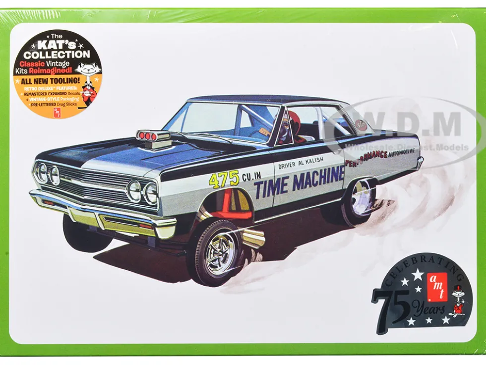 Skill 2 Model Kit 1965 Chevrolet Chevelle AWB Funny Car Time Machine 1/25 Scale Model AMT AMT1302