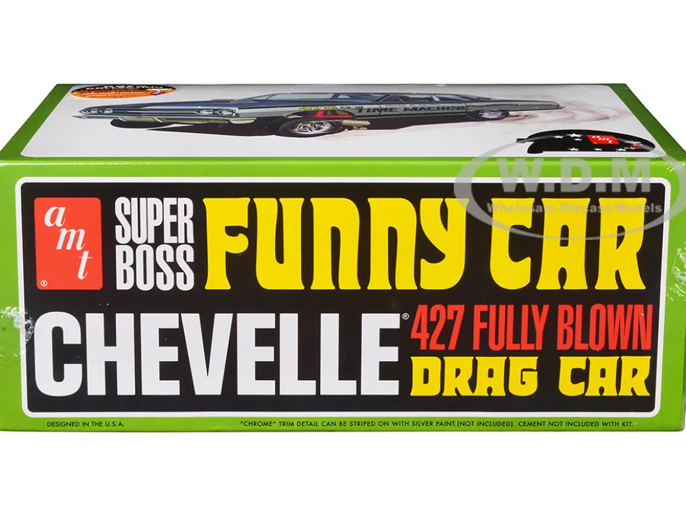 Skill 2 Model Kit 1965 Chevrolet Chevelle AWB Funny Car Time Machine 1/25 Scale Model AMT AMT1302