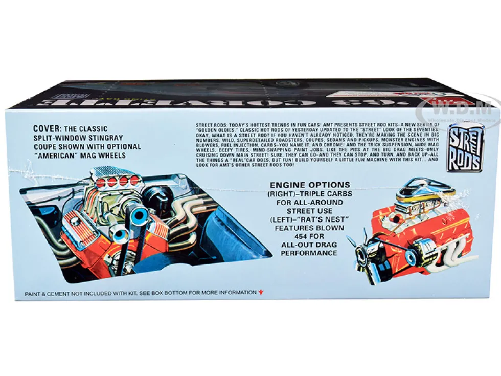 Skill 2 Model Kit 1963 Chevrolet Corvette Stingray 1/25 Scale Model AMT AMT861