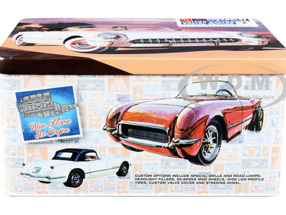 Skill 2 Model Kit 1953 Chevrolet Corvette USPS United States Postal Service Themed Collectible Tin 1/25 Scale Model AMT AMT1244