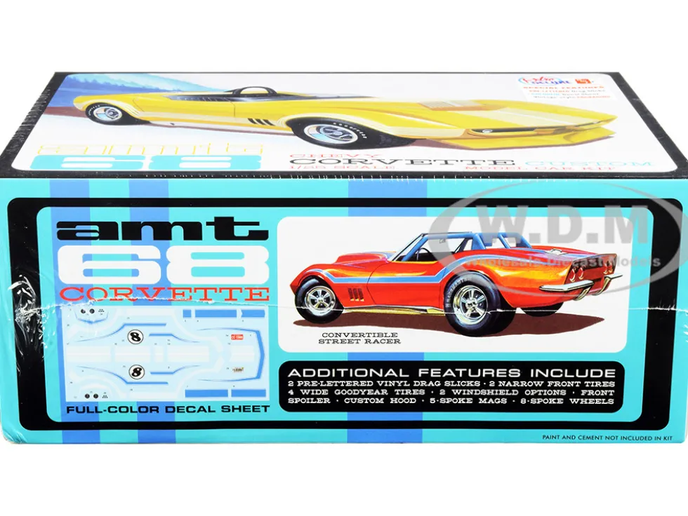 Skill 2 Model Kit 1968 Chevrolet Corvette Custom 1/25 Scale Model AMT AMT1236