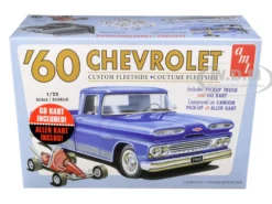 Skill 2 Model Kit 1960 Chevrolet Custom Fleetside Pickup Truck Go Kart 1/25 Scale Model AMT AMT1063 M