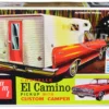 Skill 2 Model Kit 1965 Chevrolet El Camino with Camper 3 in 1 Kit 1/25 Scale Model AMT AMT1364
