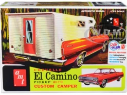 Skill 2 Model Kit 1965 Chevrolet El Camino with Camper 3 in 1 Kit 1/25 Scale Model AMT AMT1364