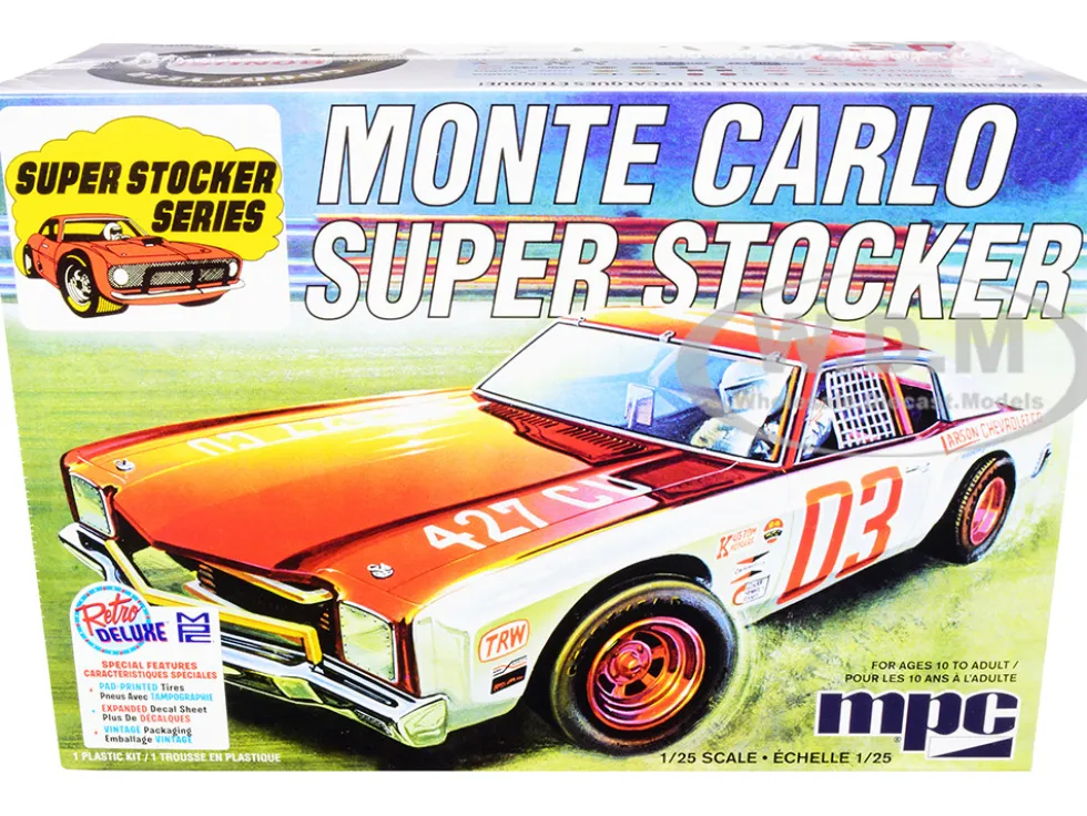 Skill 2 Model Kit 1971 Chevrolet Monte Carlo Super Stocker 1/25 Scale Model MPC MPC962 M
