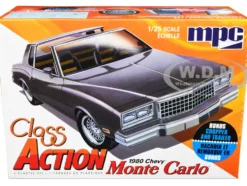 Skill 2 Model Kit 1980 Chevrolet Monte Carlo Class Action Motorcycle Trailer Skill 2 1/25 Scale Model Car MPC MPC967M