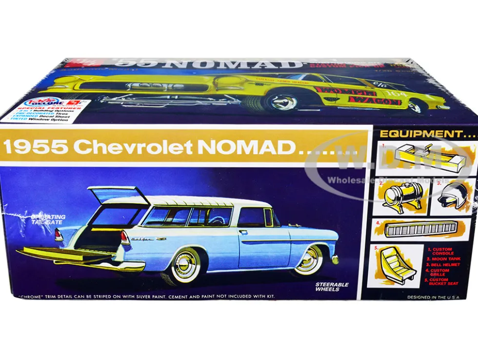 Skill 2 Model Kit 1955 Chevrolet Nomad 3 in 1 Kit Trophy Series 1/25 Scale Model AMT AMT1297