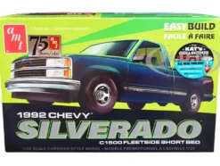 Skill 2 Model Kit 1992 Chevrolet Silverado C1500 Fleetside Short Bed Pickup Truck Easy Build 1/25 Scale Model AMT AMT1408M