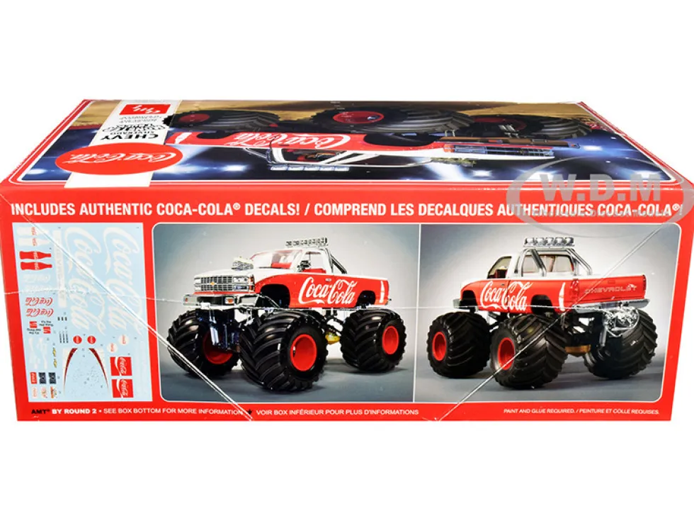 Skill 2 Model Kit Chevrolet Silverado Monster Truck Coca Cola 1/25 Scale Model AMT AMT1184 M