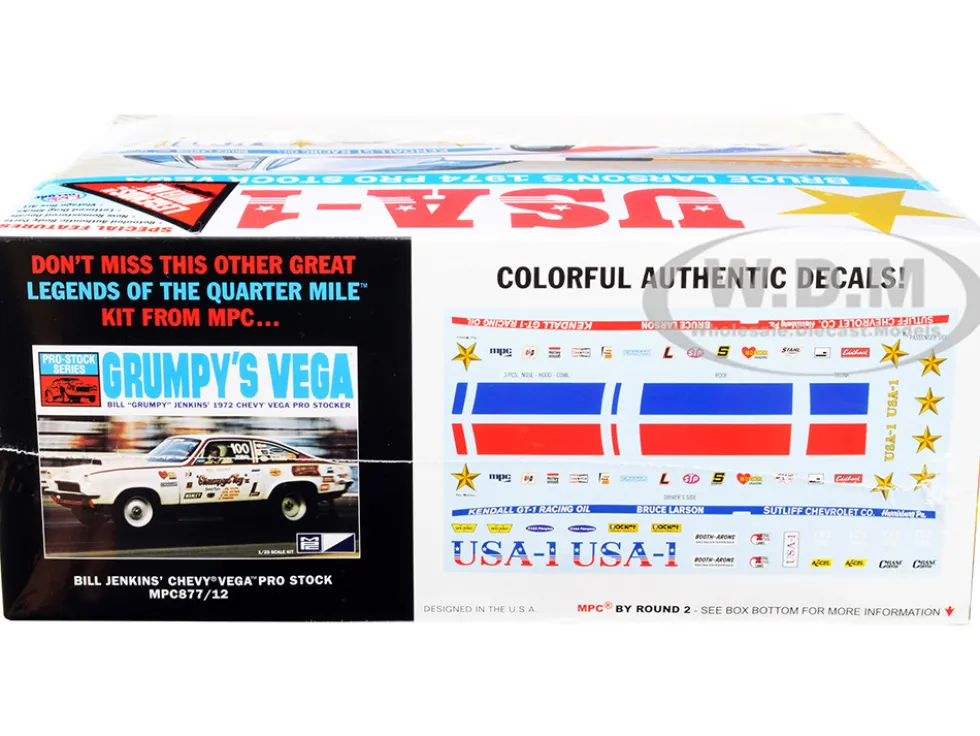 Skill 2 Model Kit 1974 Chevrolet Vega Pro Stock Bruce Larson USA-1 Legends of the Quarter Mile 1/25 Scale Model MPC MPC828