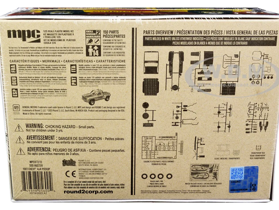 Skill 2 Model Kit 1981 Chevrolet 4x4 Stepside Pickup Truck Sod Buster 1/25 Scale Model MPC MPC972