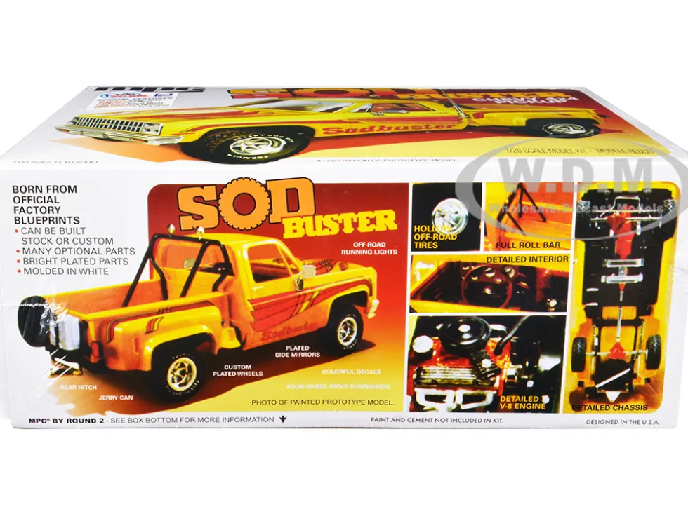 Skill 2 Model Kit 1981 Chevrolet 4x4 Stepside Pickup Truck Sod Buster 1/25 Scale Model MPC MPC972