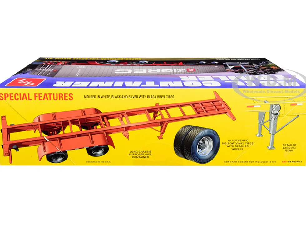 Skill 3 Model Kit 40' Container Trailer 1/24 Scale Model AMT AMT1196