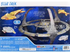 Skill 2 Model Kit Deep Space 9 Space Station with USS Defiant NX-74205 Space Ship and Cadassian Keldon-Class Cruiser "Star Trek: Deep Space Nine" (1993-1999) TV Series 1/3300 Scale Model by AMT