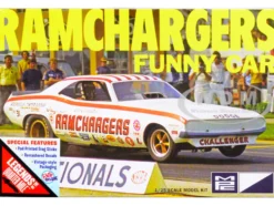 Skill 2 Model Kit Dodge Challenger Ramchargers Funny Car Legends of the Quarter Mile 1/25 Scale Model MPC MPC964