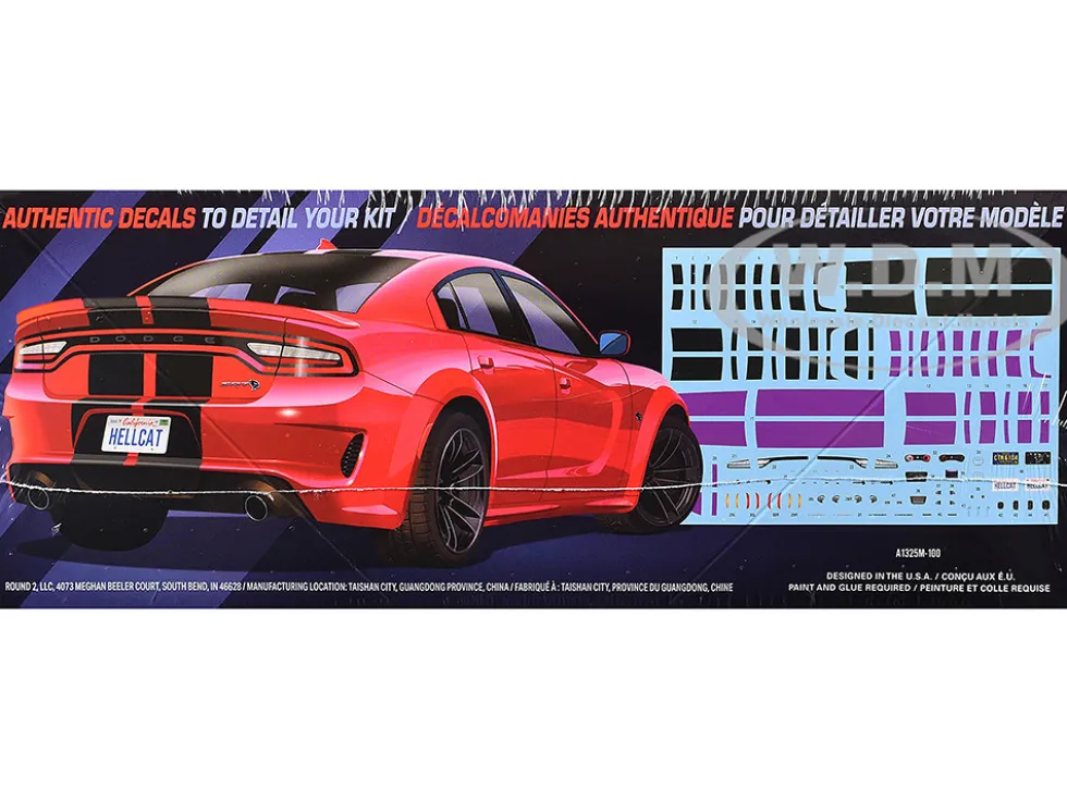 Skill 2 Model Kit 2021 Dodge Charger Hellcat Redeye Widebody 1/25 Scale Model by AMT