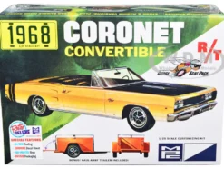 Skill 2 Model Kit 1968 Dodge Coronet R/T Convertible with Haul-Away Trailer 1/25 Scale Model MPC MPC978