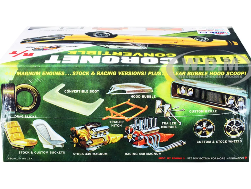 Skill 2 Model Kit 1968 Dodge Coronet R/T Convertible with Haul-Away Trailer 1/25 Scale Model MPC MPC978