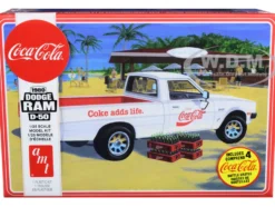 Skill 3 Model Kit 1980 Dodge Ram D-50 Pickup Truck Coca-Cola Four Bottle Crates 1/25 Scale Model AMT AMT1306M