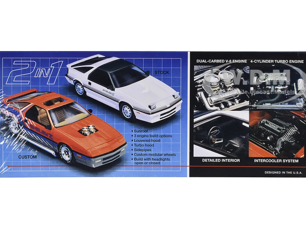 Skill 2 Model Kit 1988 Dodge Shelby Daytona Z 2-in-1 Kit 1/25 Scale Model by MPC