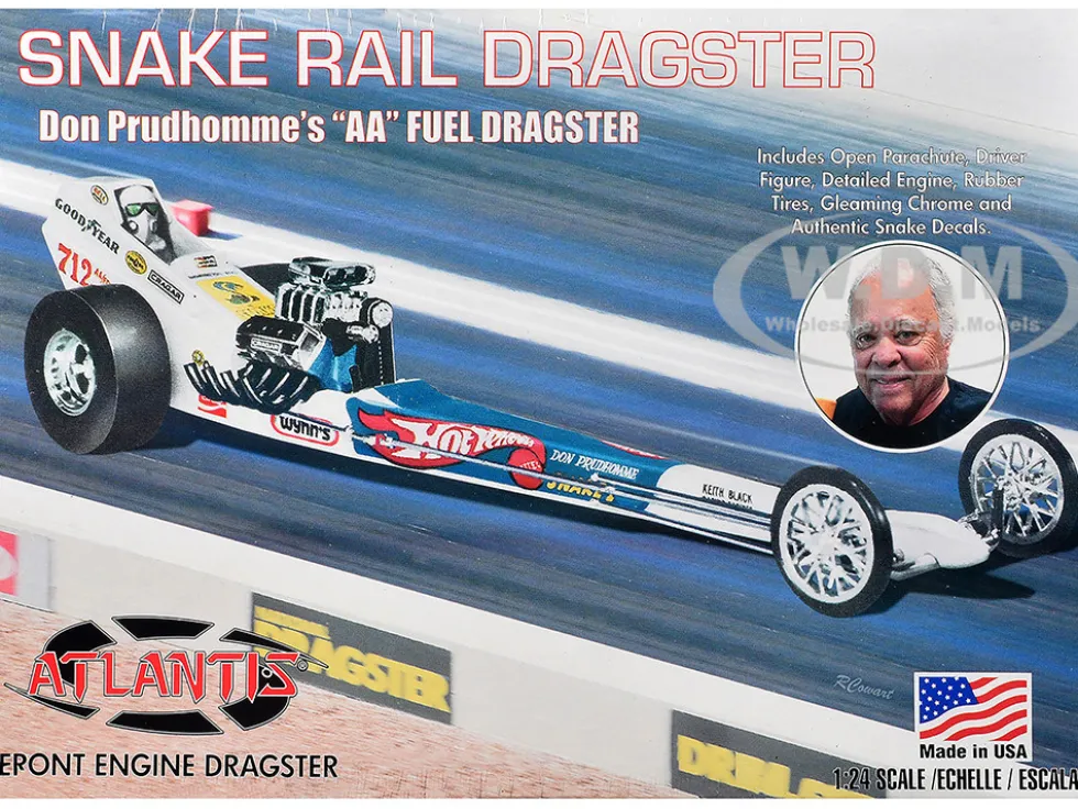 Skill 2 Model Kit Don the Snake Prudhomme's "AA" Fuel Front Engine Rail Dragster 1/24 Scale Model by Atlantis