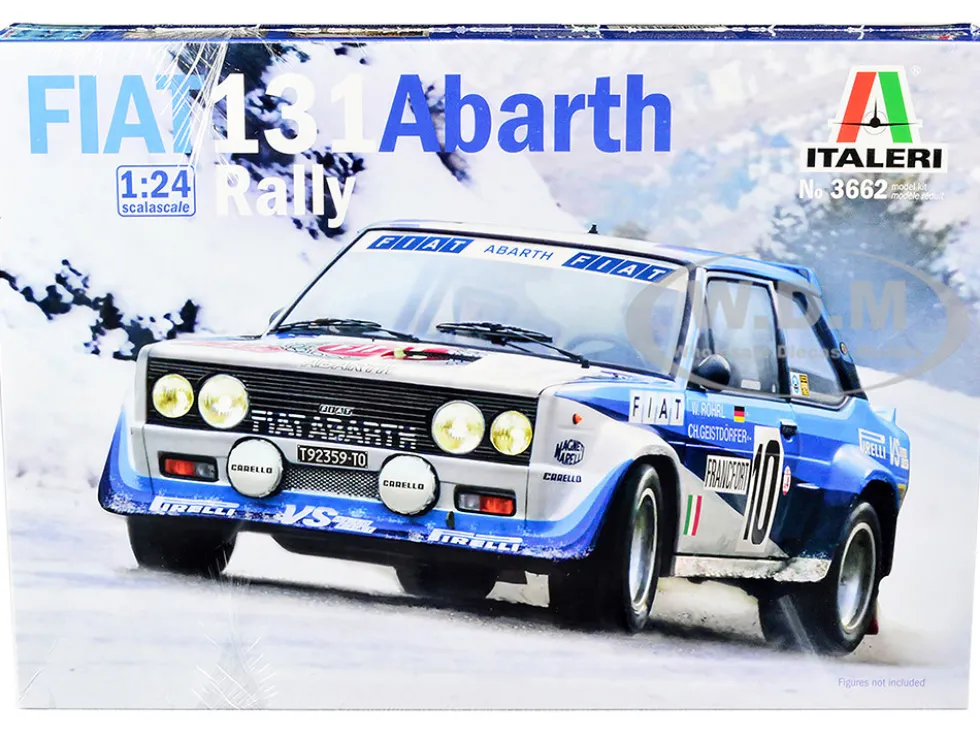 Skill 3 Model Kit Fiat 131 Abarth Rally #10 Winner Montecarlo Rally 1980 1/24 Scale Model Italeri 3662
