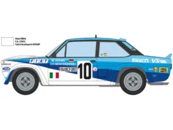 Skill 3 Model Kit Fiat 131 Abarth Rally #10 Winner Montecarlo Rally 1980 1/24 Scale Model Italeri 3662