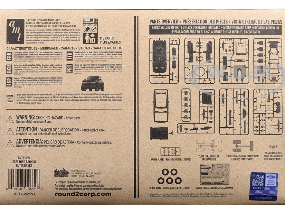 Skill 2 Model Kit 2023 Ford Bronco Outer Banks 1/25 Scale Model by AMT