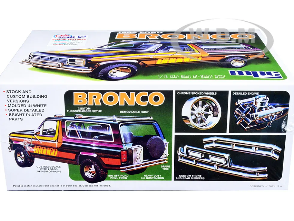 Skill 2 Model Kit 1982 Ford Bronco 1/25 Scale Model MPC MPC991