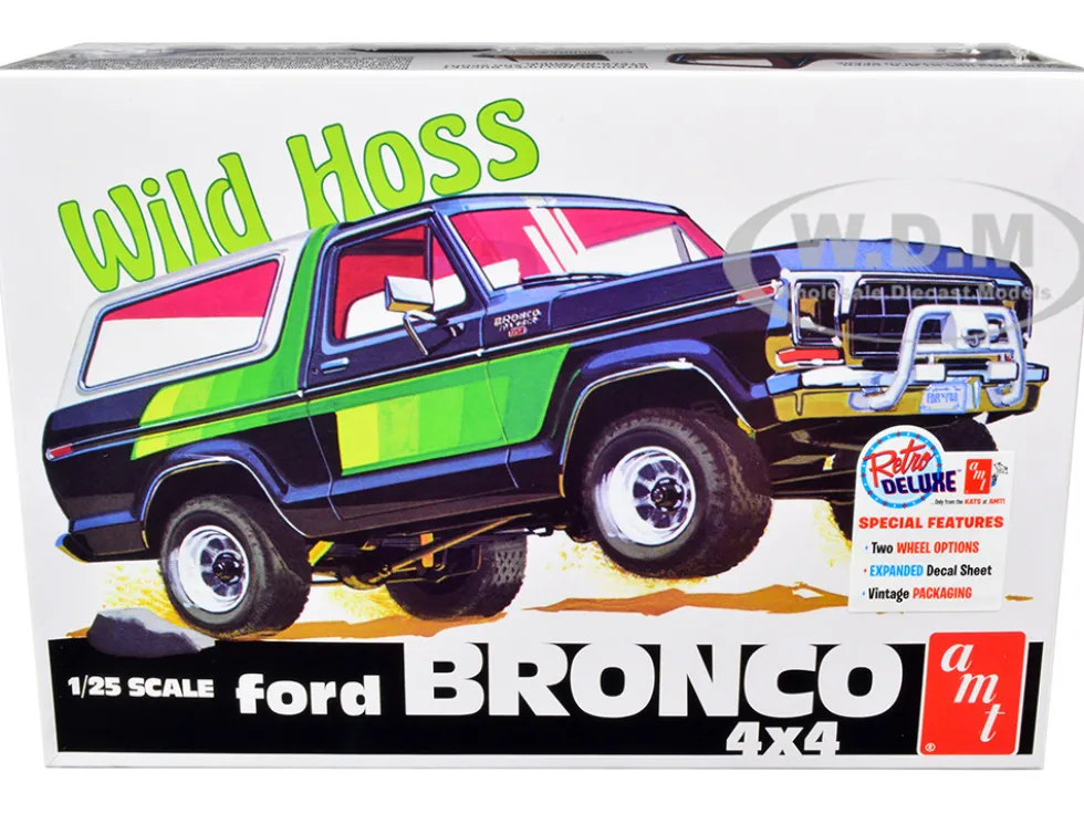 Skill 2 Model Kit Ford Bronco 4X4 Wild Hoss 1/25 Scale Model AMT AMT1304