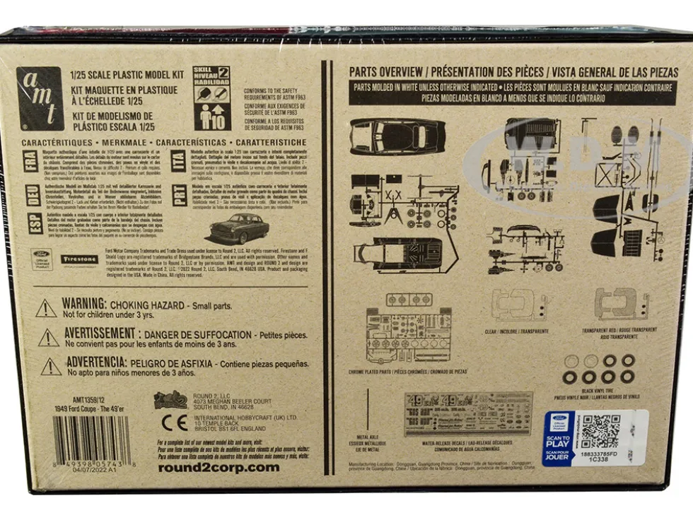 Skill 2 Model Kit 1949 Ford Coupe The 49'er 3-in-1 Kit 1/25 Scale Model AMT AMT1359