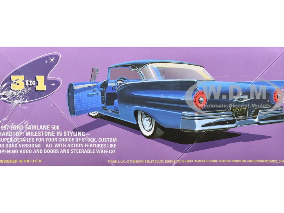 Skill 2 Model Kit 1957 Ford Fairlane Hardtop 3-in-1 Kit 1/25 Scale Model by AMT