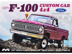 Skill 3 Model Kit 1970 Ford F-100 Custom Cab 4x4 Pickup Truck 1/25 Scale Model by Moebius