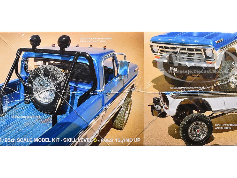 Skill 3 Model Kit 1971 Ford F-250 Custom Lifted 4x4 Pickup Truck 1/25 Scale Model by Moebius