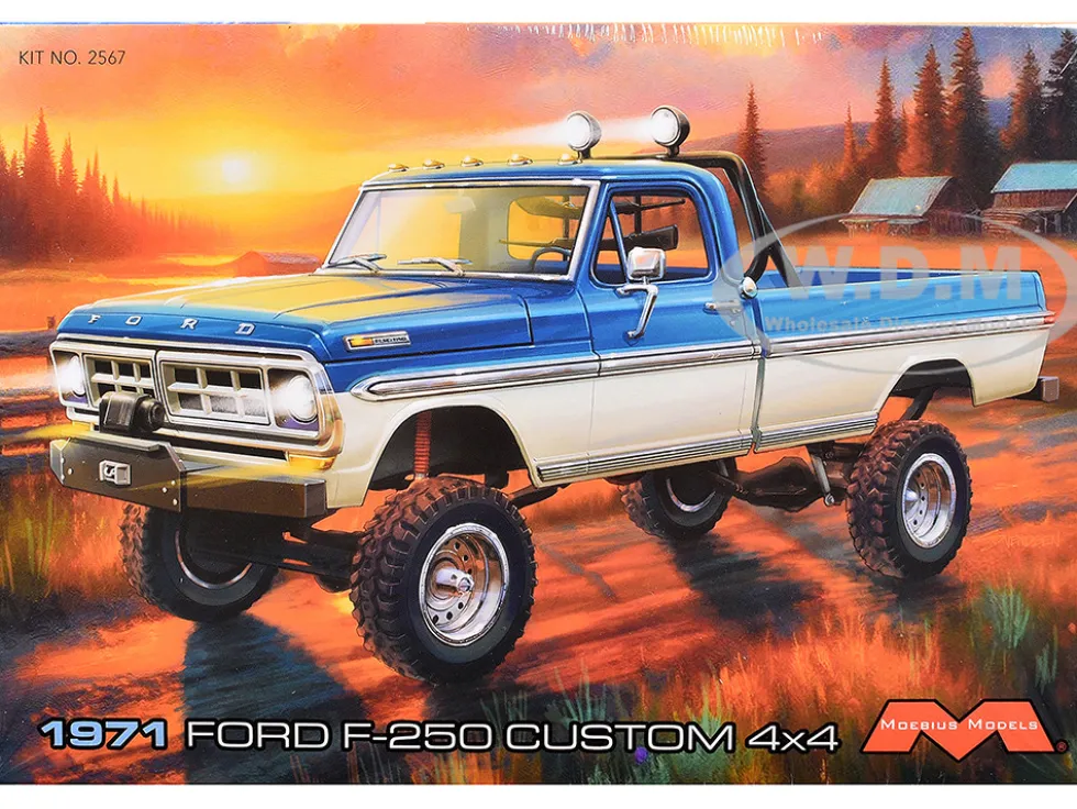 Skill 3 Model Kit 1971 Ford F-250 Custom Lifted 4x4 Pickup Truck 1/25 Scale Model by Moebius