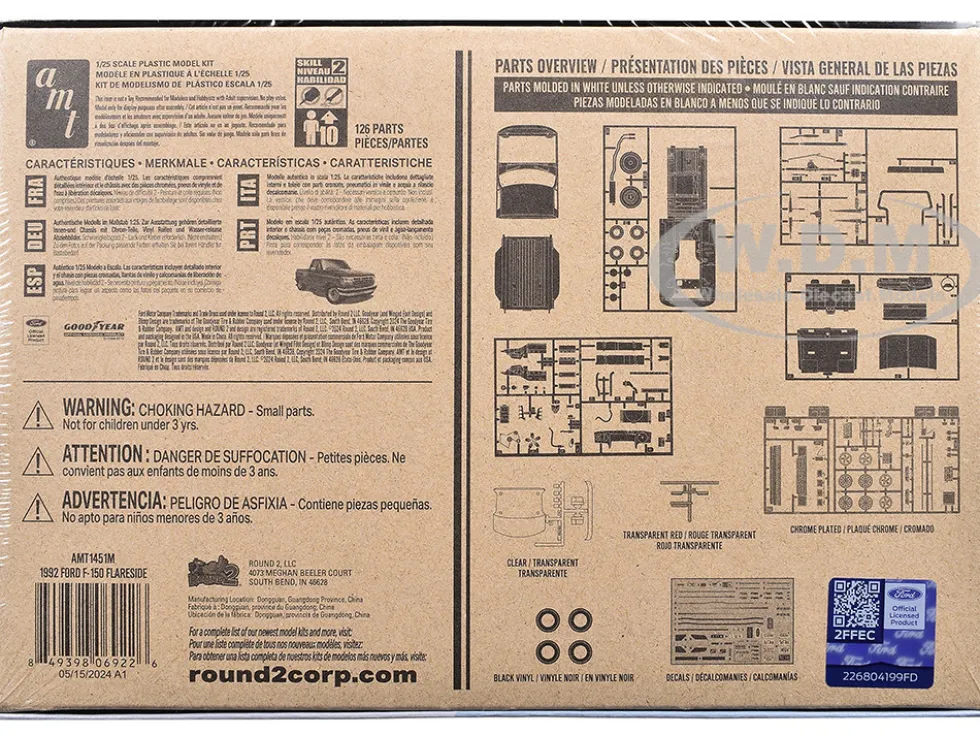 Skill 2 Model Kit 1992 Ford F-150 Flare Side Pickup Truck 1/25 Scale Model by AMT