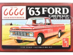 Skill 2 Model Kit 1963 Ford F-100 Pickup Truck "Four Sixes Ranch" 3-in-1 Kit 1/25 Scale Model by AMT