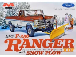 Skill 3 Model Kit 1972 Ford F-250 Ranger XLT Pickup Truck with Snow Plow 1/25 Scale Model by Moebius