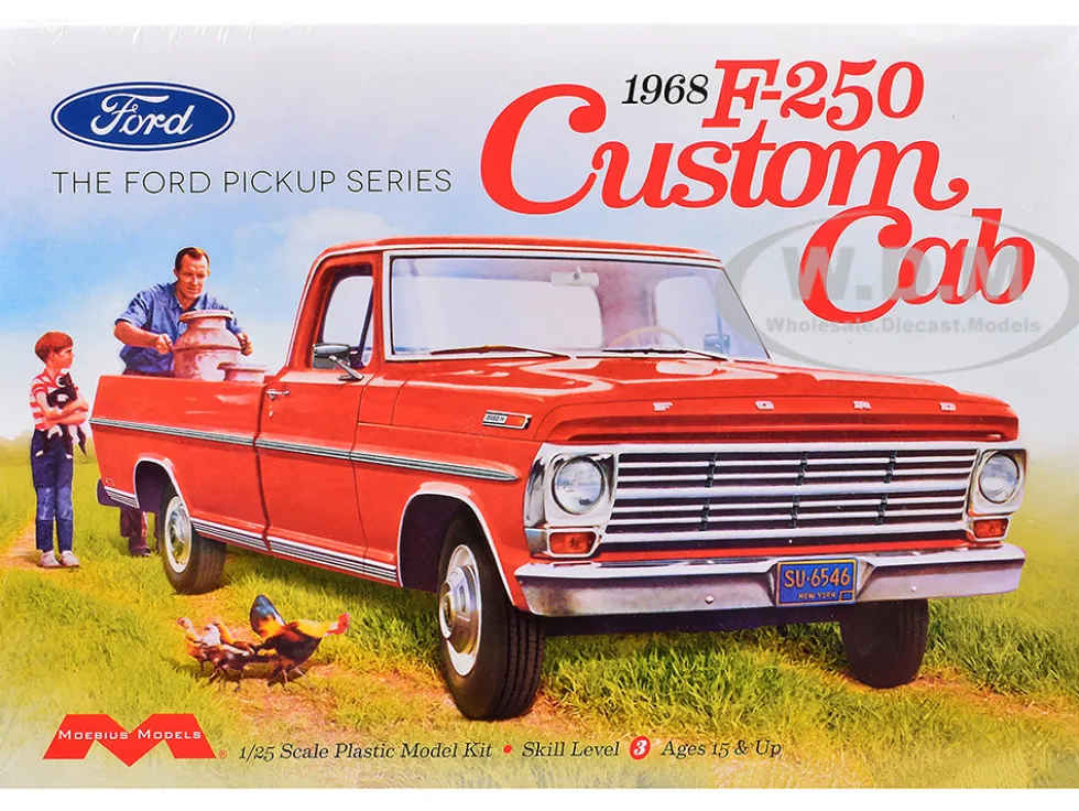 Skill 3 Model Kit 1972 Ford F-350 4x4 Tow Truck High Side Version 1/25 Scale Model by Moebius