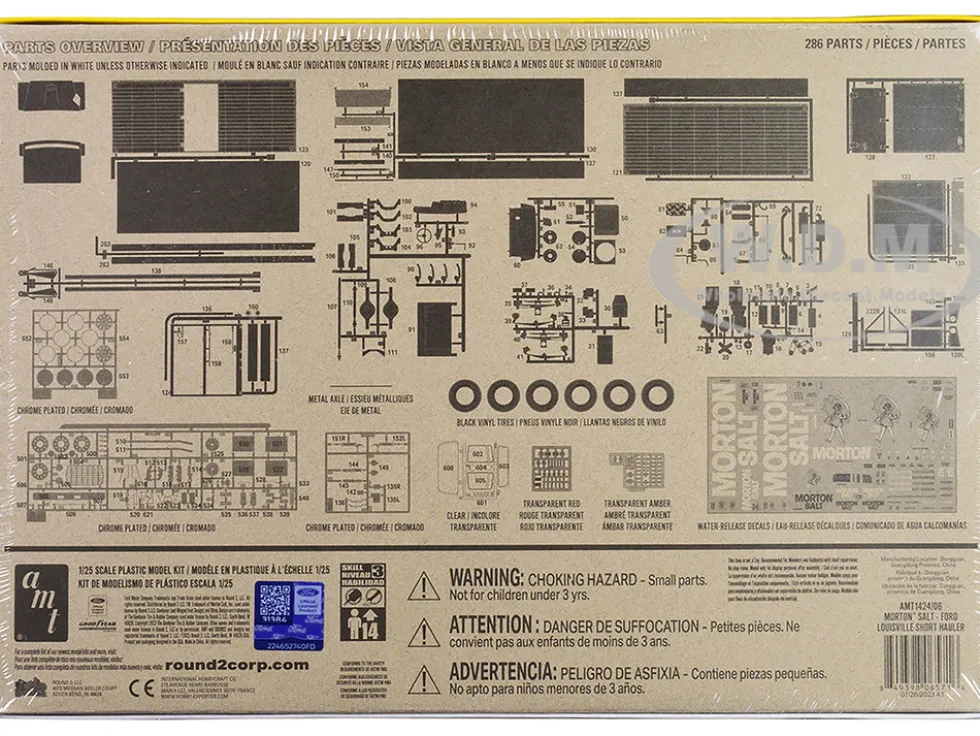 Skill 3 Model Kit Ford Louisville Line Short Hauler Morton Salt 1/25 Scale Model AMT AMT1424