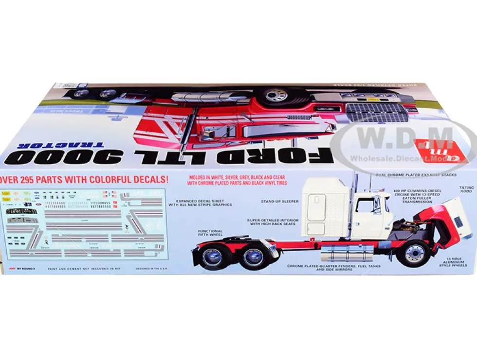 Skill 3 Model Kit Ford LTL 9000 Semi Tractor 1/24 Scale Model AMT AMT1238