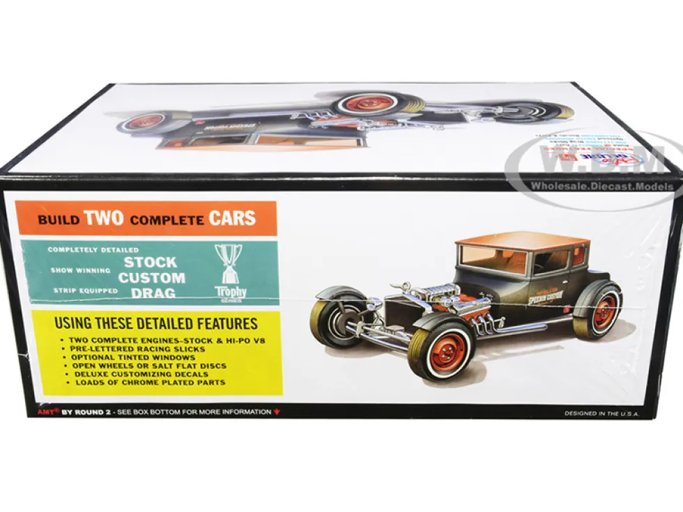 Skill 2 Model Kit 1925 Ford Model T Chopped Set of 2 pieces 1/25 Scale Model AMT AMT1167