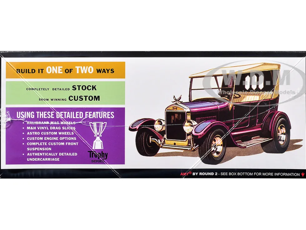 Skill 2 Model Kit 1927 Ford Model T Touring 2 in 1 Kit 1/25 Scale Model by AMT